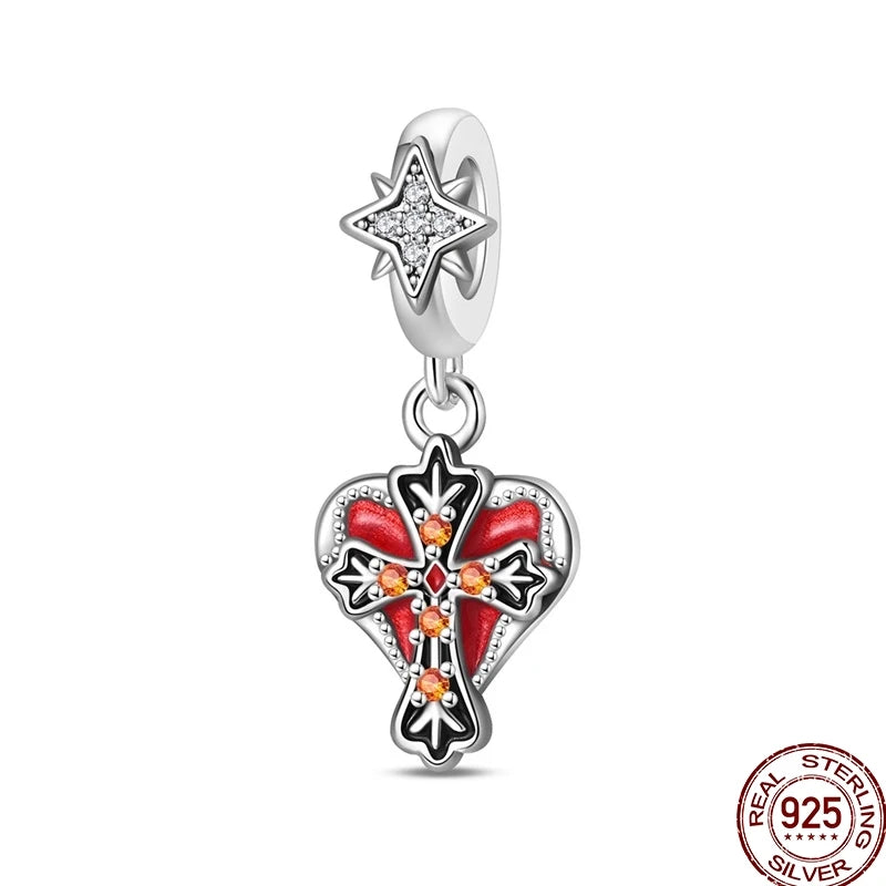 New Halloween Charms Beads 925 Sterling Silver Jack-o'-lantern Skull Bat Witch Hat Candy Luminous Charm Fit Bracelet DIY Jewelry