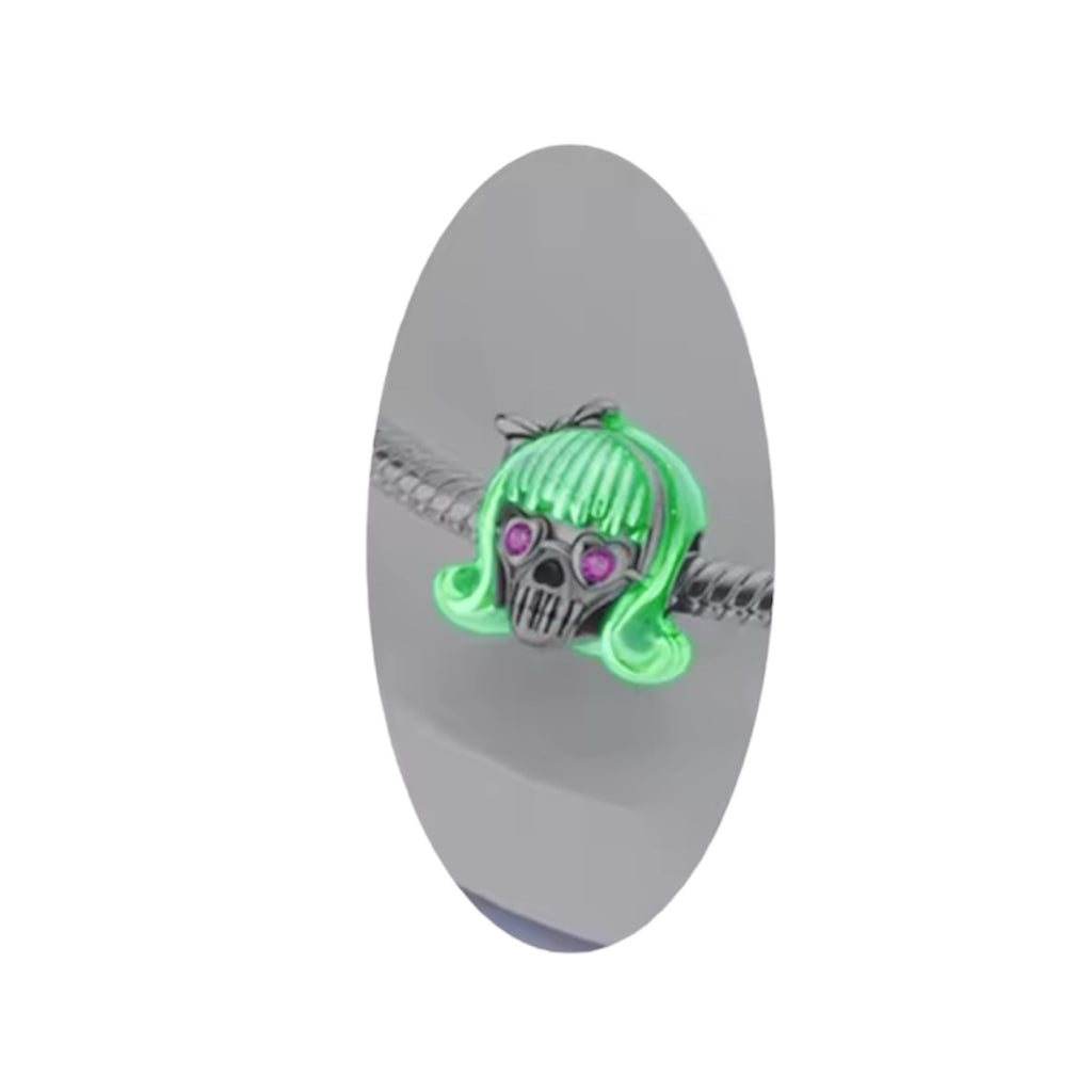 Midnight Glow Lady Skull Charm