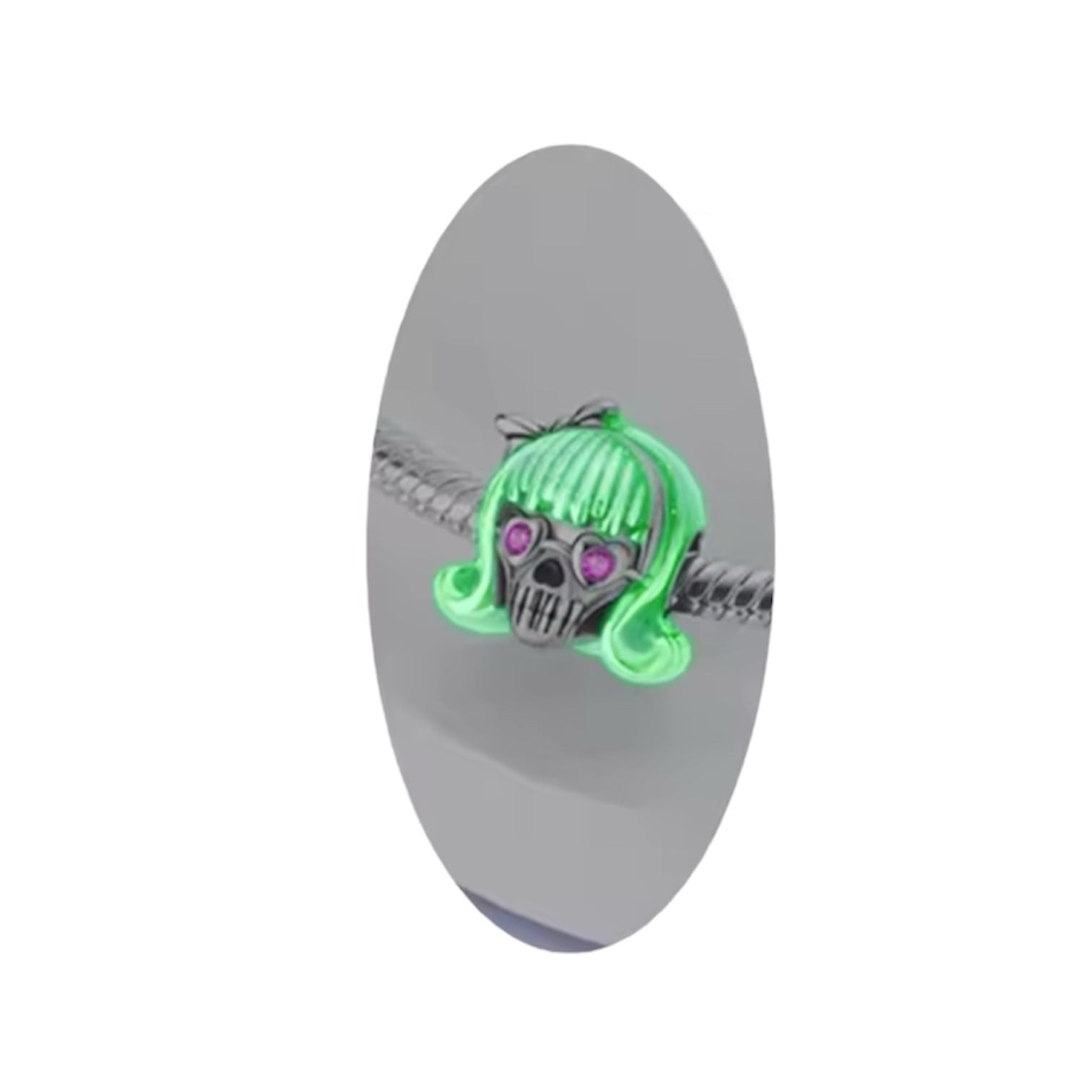 Midnight Glow Lady Skull Charm