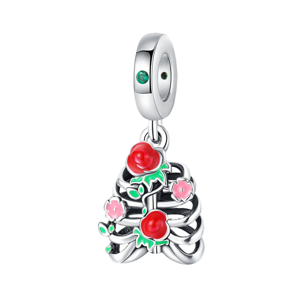Blooming Heart Rib Cage Charm