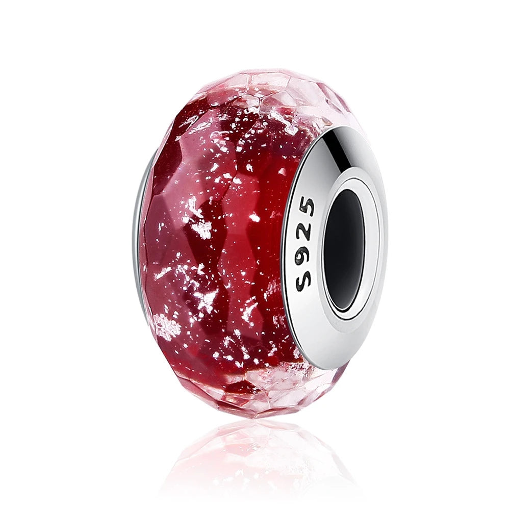 Crimson Glow Murano Glass Charm