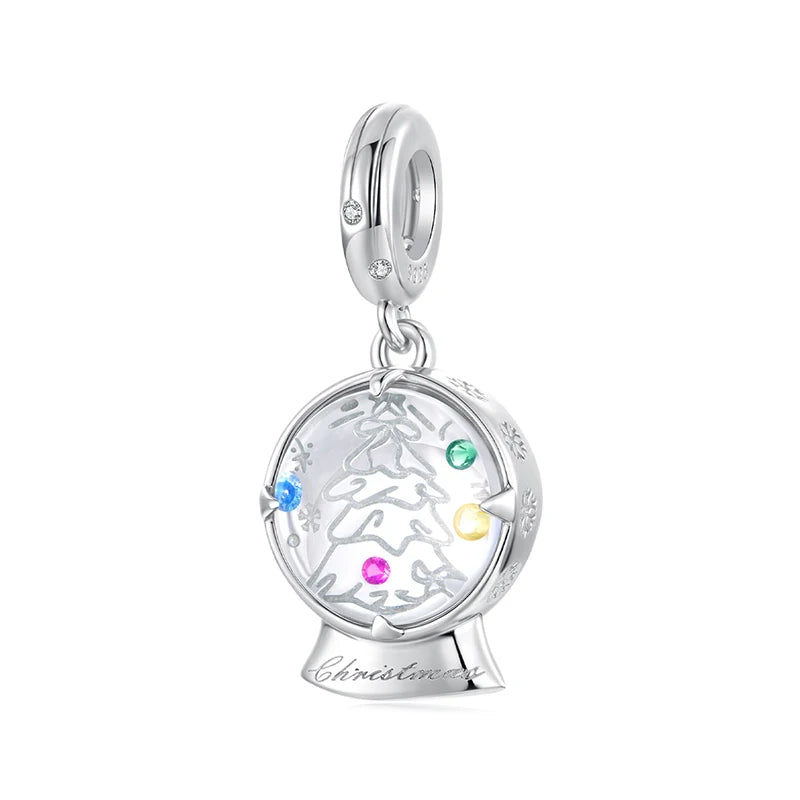 Sparkling Christmas Snow Globe Dangle Charm