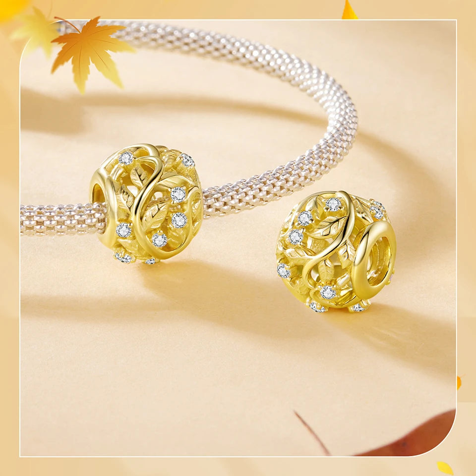 Golden Autumn Vine Charm