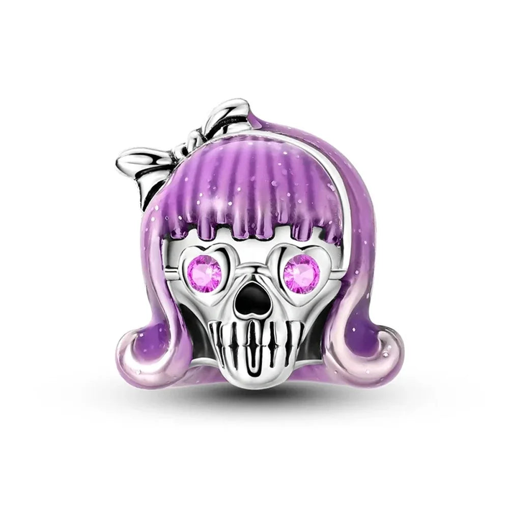 Midnight Glow Lady Skull Charm