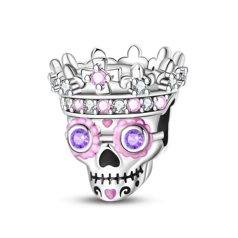 Crown of Blossoms Skull Charm