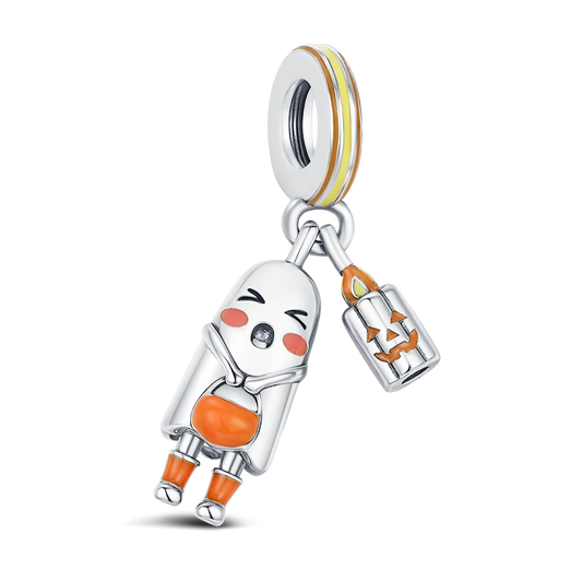 925 Sterling Silver Halloween Charm Ghost Pumpkin Charms Jewelry Making For Women Men DIY Bracelet Halloween Party Jewelry Gift