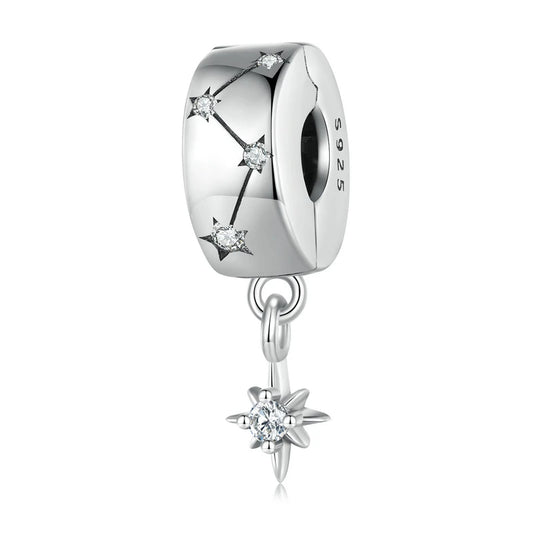 WOSTU 925 Sterling Silver Heart Clip Charm Pendant With Clear CZ Stopper Beads Fit Original Bracelet Necklace DIY Jewelry Gift