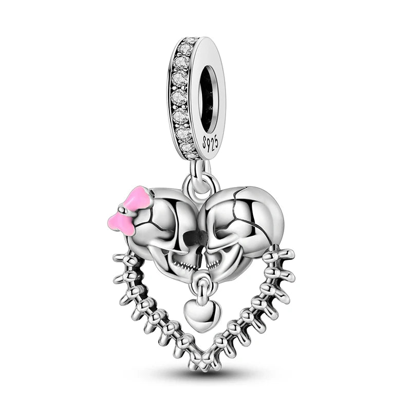 Skull Demon pumpkin Head Ghost Halloween pendant Jewelry Beads for s925 Original Bracelet Plata De Ley 925 boutique charms gift