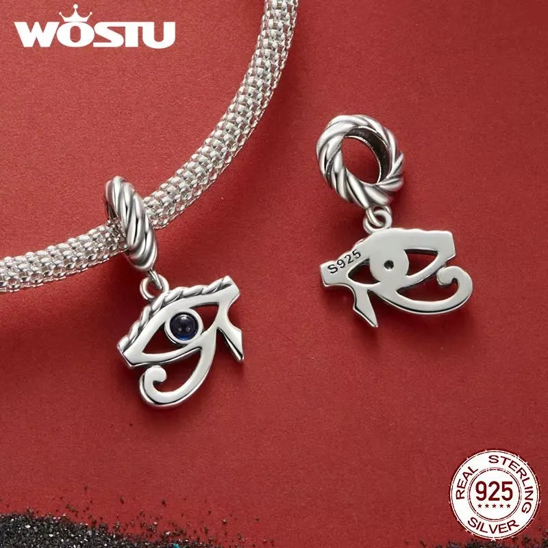 WOSTU 925 Sterling Silver Love Heart Charms Lotus Star Pendant Rib Beads Fit Bracelet Necklace Girl DIY Valentine Birthday Gift