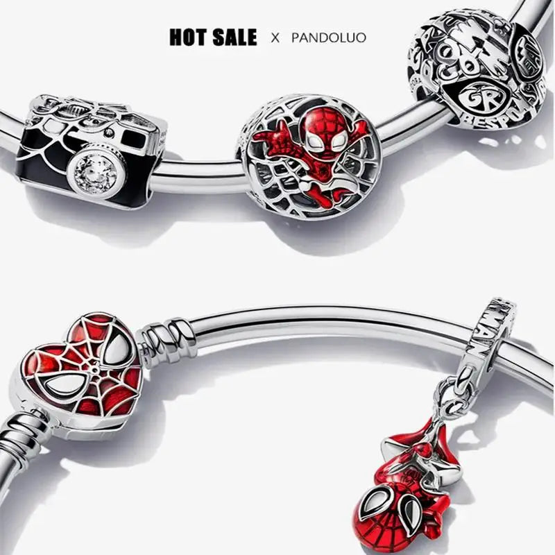 HOT toys Captain America Charm Beads Fits Brand Spider Man Bracelet 925 Silver Charm Pendant gitf