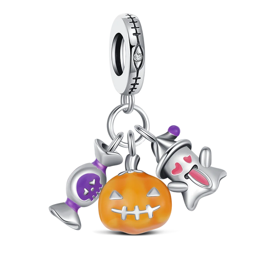 925 Sterling Silver Halloween Charm Ghost Pumpkin Charms Jewelry Making For Women Men DIY Bracelet Halloween Party Jewelry Gift