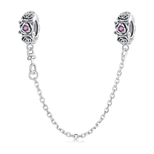 WOSTUS 925 Sterling Silver Honey Bee Safety Chain Star Moon Beads Heart Charm Fit Original Bracelet Bangle DIY Jewelry Making
