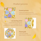 Golden Pastel Heart Bloom Charm