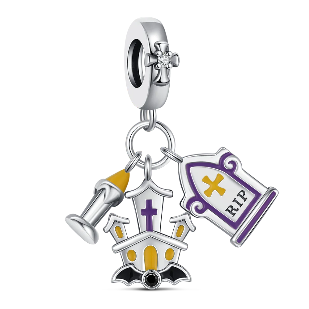 925 Sterling Silver Halloween Charm Ghost Pumpkin Charms Jewelry Making For Women Men DIY Bracelet Halloween Party Jewelry Gift
