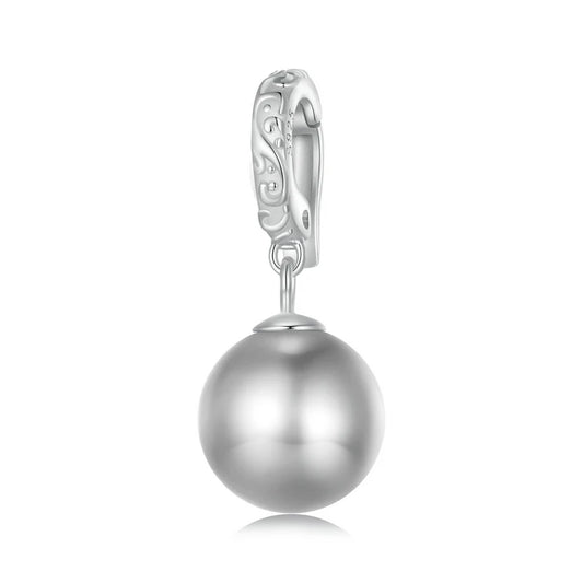 WOSTU 925 Sterling Silver Natural Pearl Flower Charms Star Moon Pendant Retro Heart Beads Safty Chain Fit DIY Bracelet Necklace