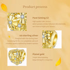 Golden Heart Clover Charm