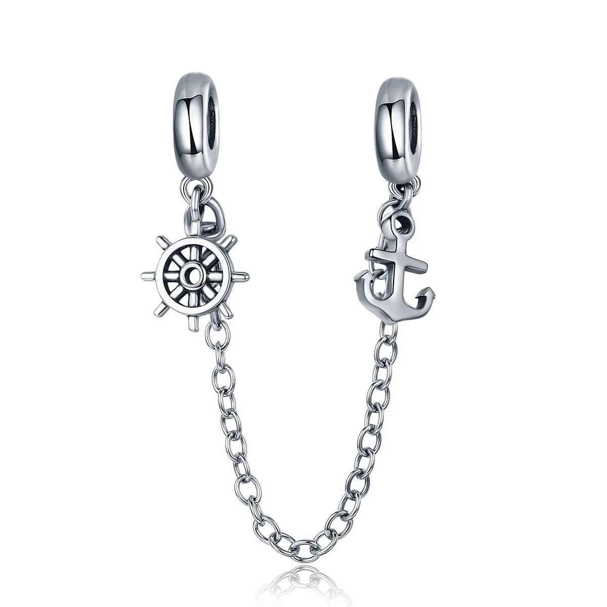 WOSTUS 925 Sterling Silver Honey Bee Safety Chain Star Moon Beads Heart Charm Fit Original Bracelet Bangle DIY Jewelry Making