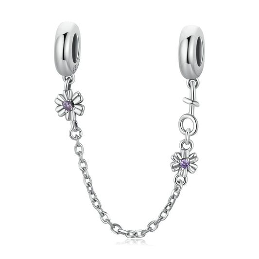 WOSTUS 925 Sterling Silver Honey Bee Safety Chain Star Moon Beads Heart Charm Fit Original Bracelet Bangle DIY Jewelry Making